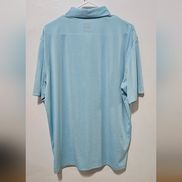 Callaway Opti Dry Mens L Golf Polo Light Blue Striped Moisture Wicking B10 - Picture 4 of 6